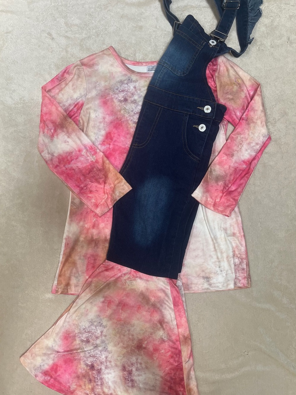 Girls Pink Tie-Dye Long Sleeve Tunic Top -